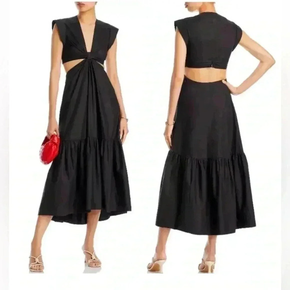 NWOT Jason Wu v-neck cutout midi dress sz  S - Picture 4 of 8